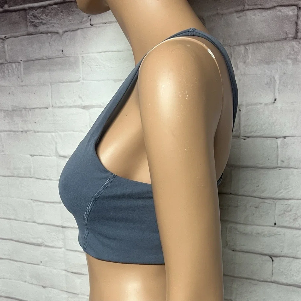 Free People Movement Never Better Square Neck Sports Bra‎ Small Blue Stretch